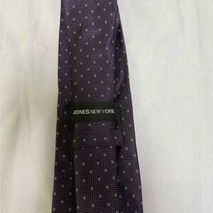 Jones New York Dark Purple Patterned Tie